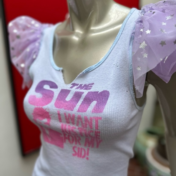 SID VICOUS I want Justice for my Sid! Punk rock graffiti distressed Tank top M - Picture 14 of 15